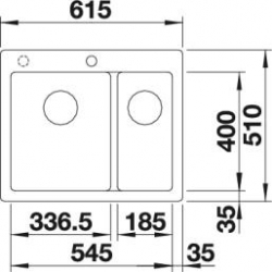Zlewozmywak Blanco PLEON 6 Split bez korka automatycznego kawowy InFino 521698